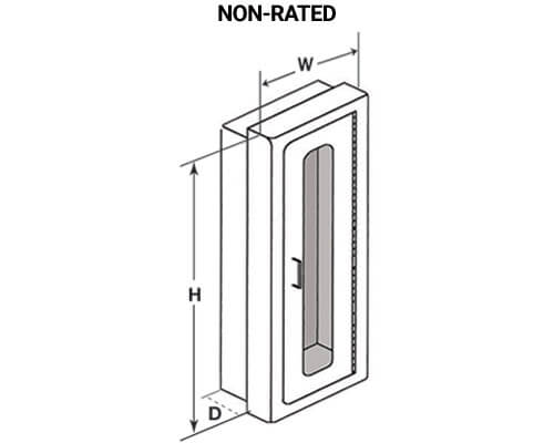 Elite Non-Rated Fire Extinguisher Cabinet Dimension Drawing