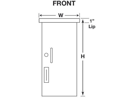 HDOC Fire Extinguisher Cabinet Front Dimension Drawing