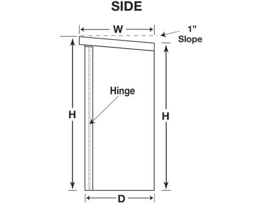 HDOC Fire Extinguisher Cabinet Side Dimension Drawing