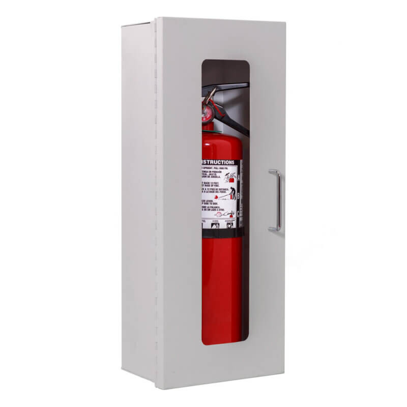 106-TN Surface Mounted 10 lb. Fire Extinguisher Cabinet with Full Glass Door in Baked Grey Enamel