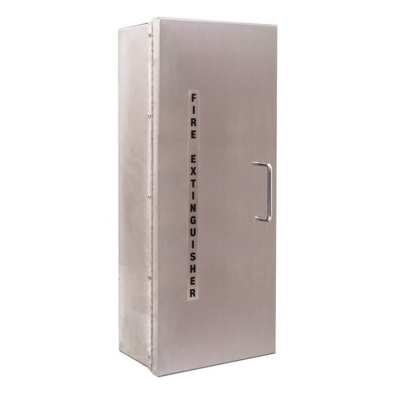 107-EL-SS Surface Mounted 10 lb. Fire Extinguisher Cabinet with Full Metal Door in Stainless Steel