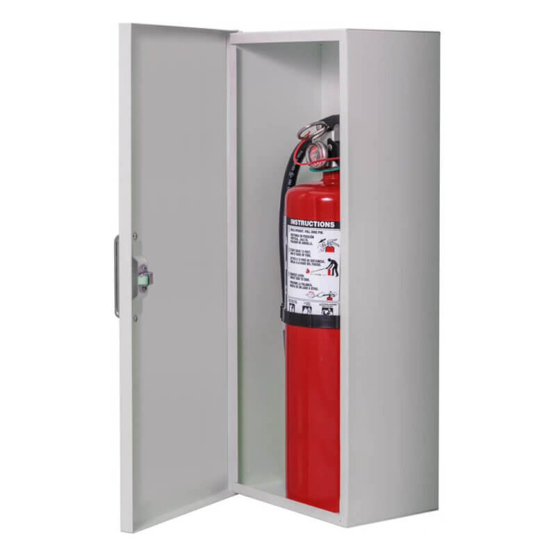107-TN Surface Mounted 10 lb. Fire Extinguisher Cabinet with Full Metal Door in Baked Grey Enamel