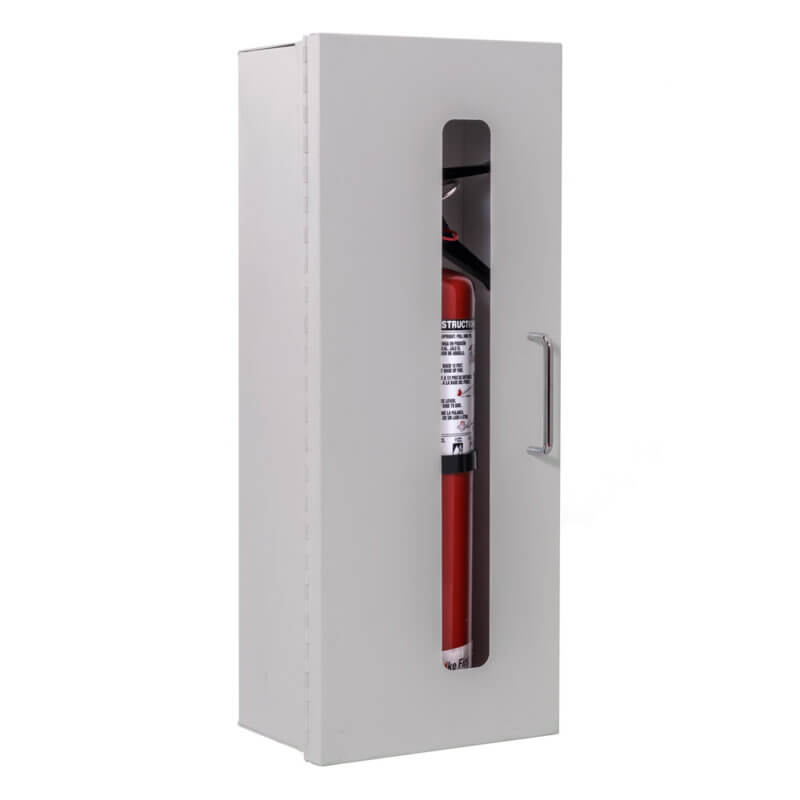 108-TN Surface Mounted 10 lb. Fire Extinguisher Cabinet with Vertical Duo Door in Baked Grey Enamel