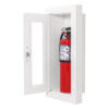 116-EL Semi-Recessed 10 lb. Fire Extinguisher Cabinet with Full Glass Door in Baked White Enamel