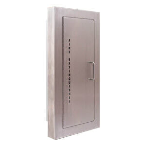 117-EL-SSF Semi-Recessed 10 lb. Fire Extinguisher Cabinet with Full Metal Door in Stainless Steel