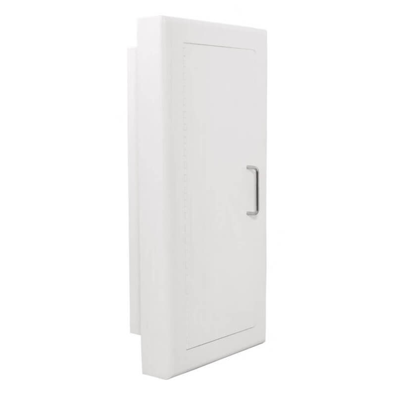 117-MR Semi-Recessed 10 lb. Fire Extinguisher Cabinet with Full Metal Door in Baked White Enamel