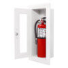 126-EL Fully-Recessed 10 lb. Fire Extinguisher Cabinet with Full Glass Door in Baked White Enamel