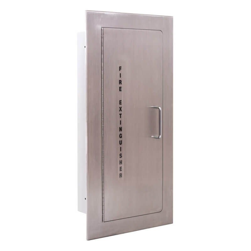 127-EL-SSF Fully-Recessed 10 lb. Fire Extinguisher Cabinet with Full Metal Door in Stainless Steel