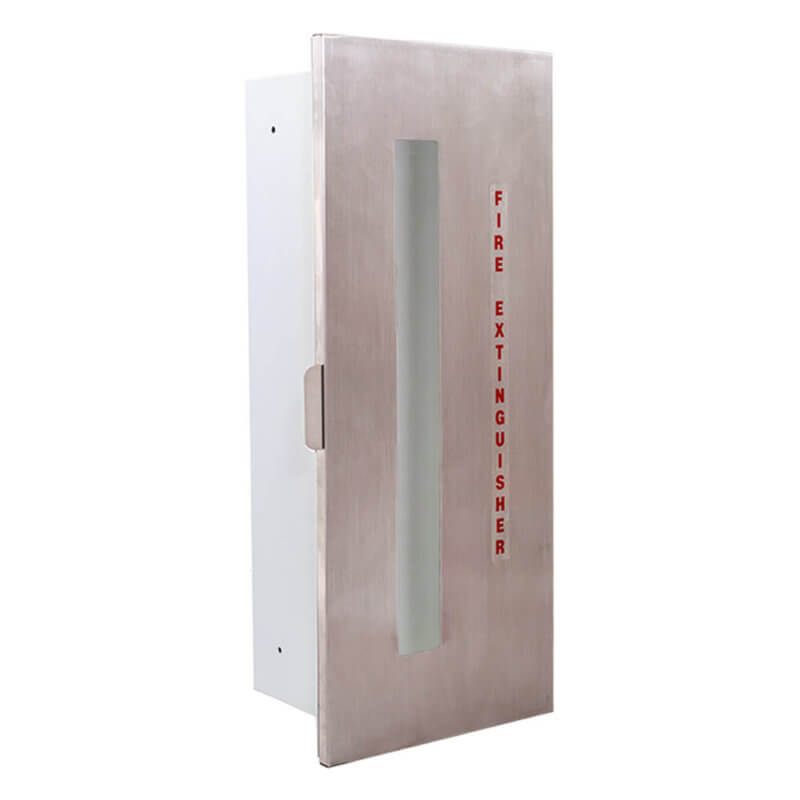128-SN-SSF Fully-Recessed 10 lb. Fire Extinguisher Cabinet with Vertical Duo Door and Stainless Steel Front