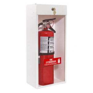 999-CL Surface Mounted 10 lb. Fire Extinguisher Cabinet with Full Acrylic Panel in Baked White Enamel