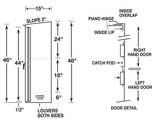 Fire Hose Storage Cabinet Dimension Drawing