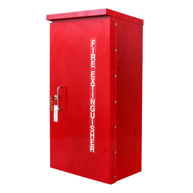 HDOC-10 Heavy Duty Outdoor Series Surface Mounted 10 lb. Fire Extinguisher Cabinet with Full Metal Door in Baked Red Enamel