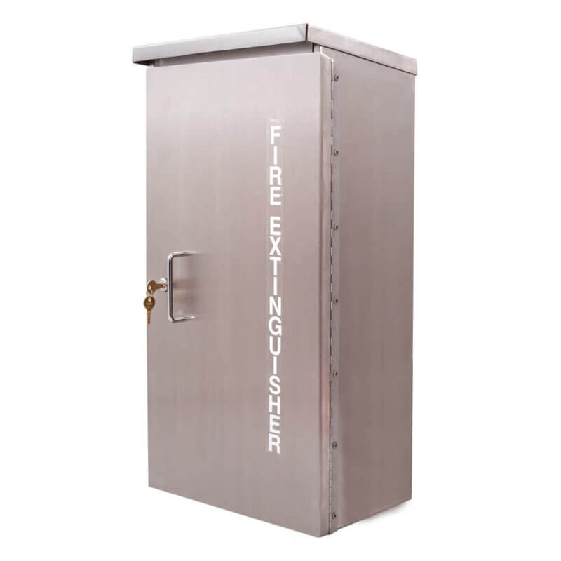 HDOC-10-SS Stainless Steel Surface Mounted 10 lb. Fire Extinguisher Cabinet with Full Metal Door