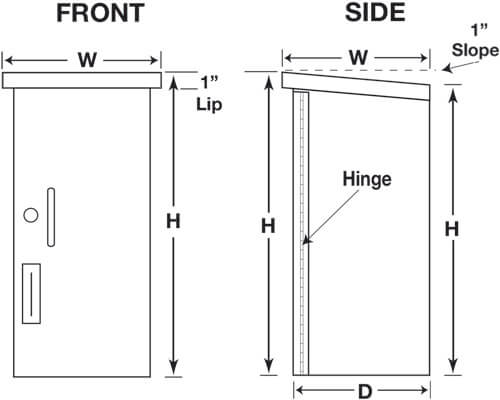 Heavy Duty Outdoor Series Fire Extinguisher Cabinet Dimension Drawing