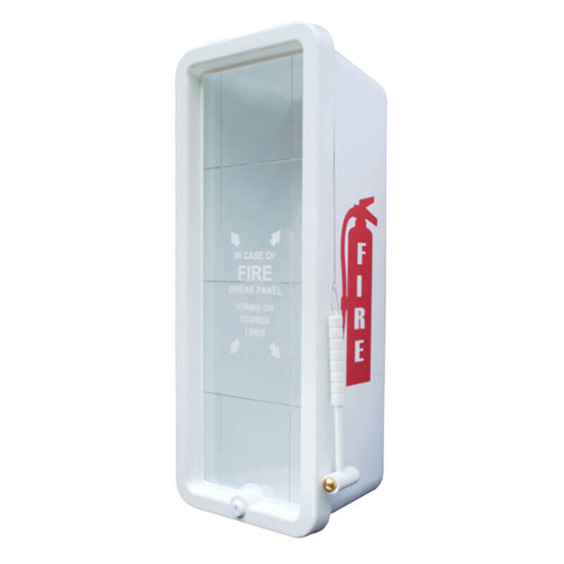PC-105-10-WH Economical Plastic Series Surface Mounted 10 lb. Fire Extinguisher Cabinet with Full Acrylic Panel