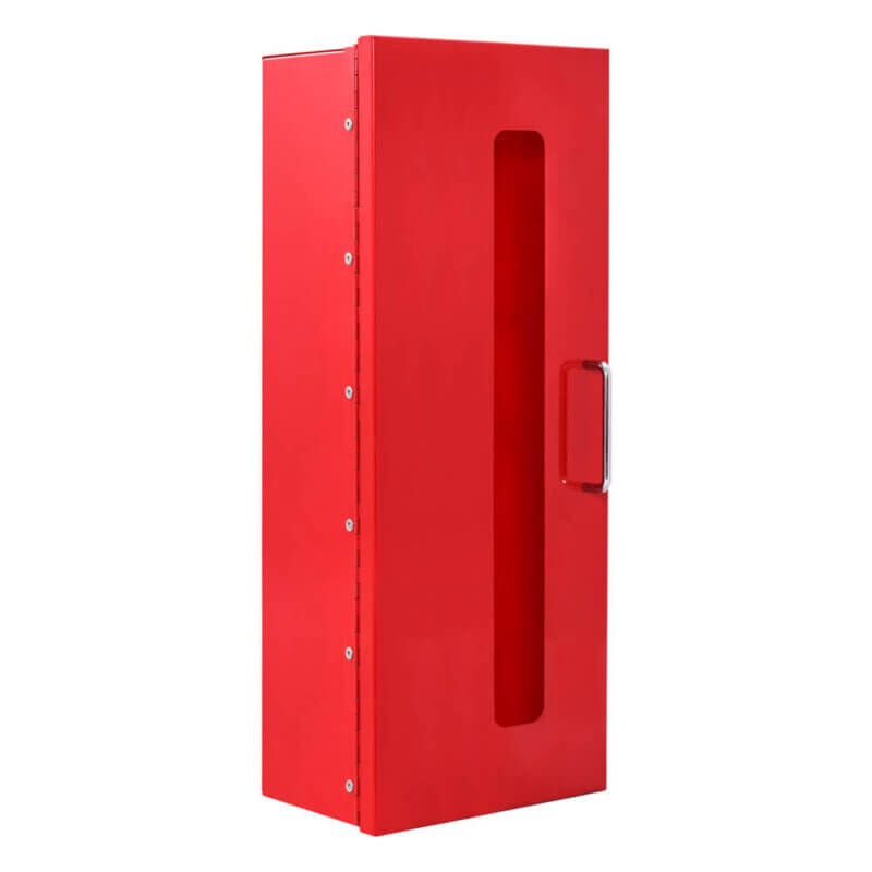 108-EL-RD Surface Mounted 10 lb. Fire Extinguisher Cabinet with Vertical Duo Door in Baked Red Enamel